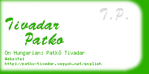 tivadar patko business card